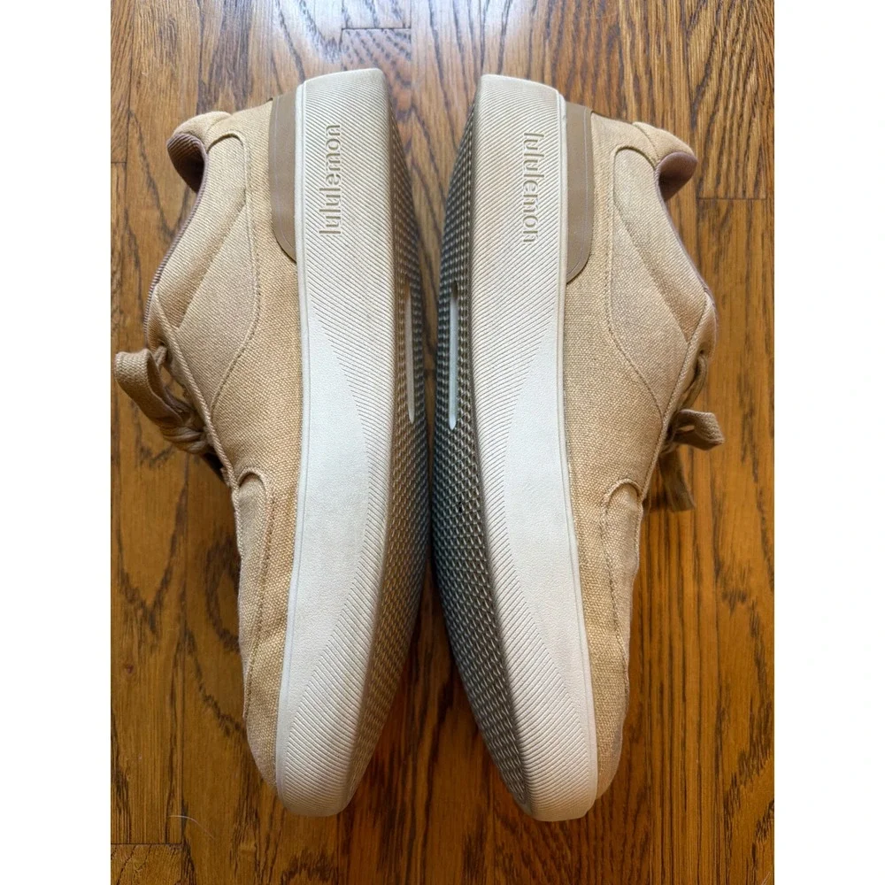 Lululemon Cityverse Canvas Sneakers Tan Khaki Low Top Shoes Mens 11.5 LM9AS9S